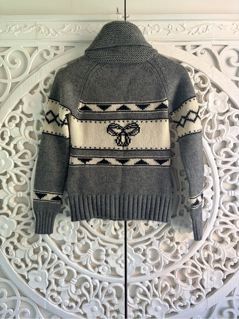 TNA 100% Lambswool Logo Zip Up Wool Sweater Medium - Picture 2 of 5